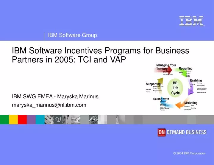 ibm software incentives programs for business partners in 2005 tci and vap