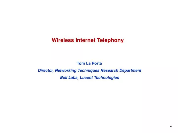 wireless internet telephony