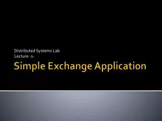 Simple Exchange Application