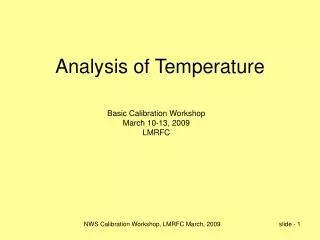 Analysis of Temperature