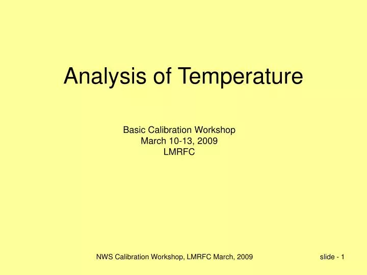 analysis of temperature