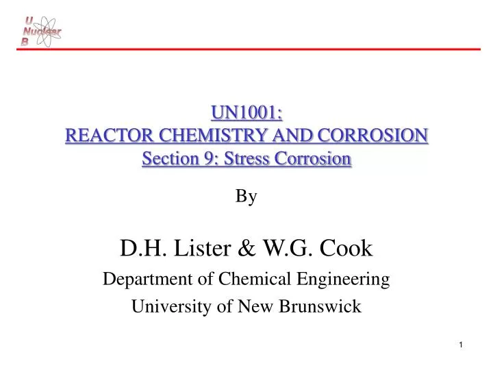 un1001 reactor chemistry and corrosion section 9 stress corrosion