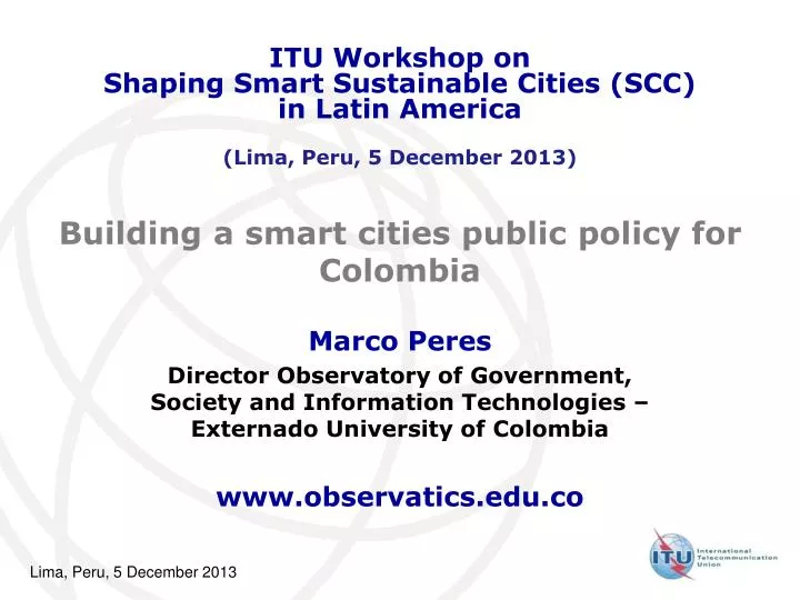building a smart cities public policy for colombia