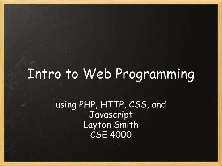 intro to web programming