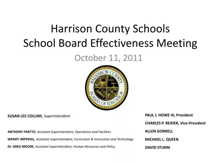 harrison county schools school board effectiveness meeting