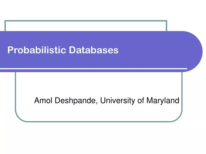 probabilistic databases