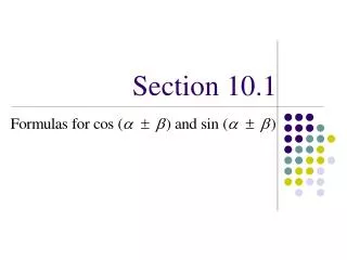 Section 10.1