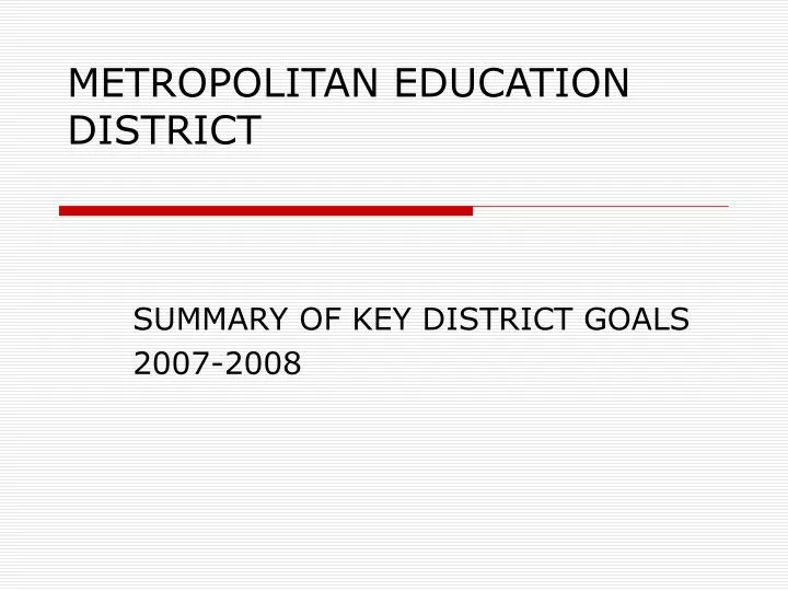 metropolitan education district