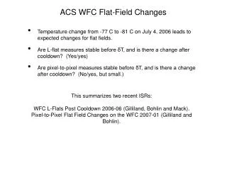ACS WFC Flat-Field Changes