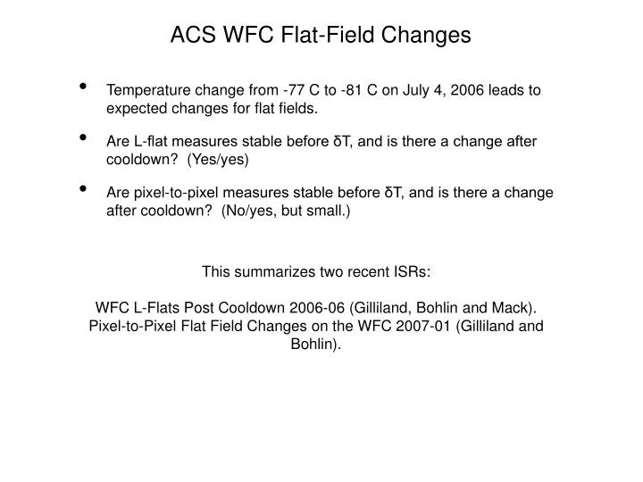 acs wfc flat field changes