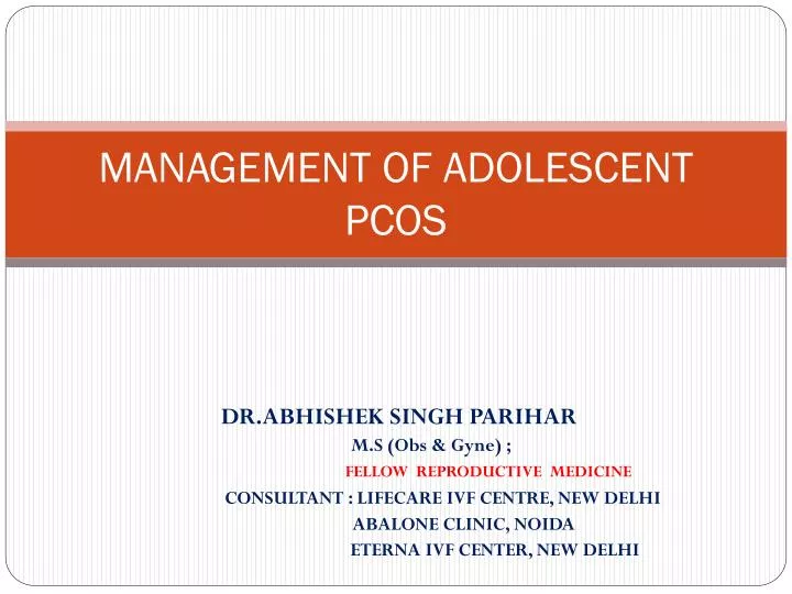 management of adolescent pcos
