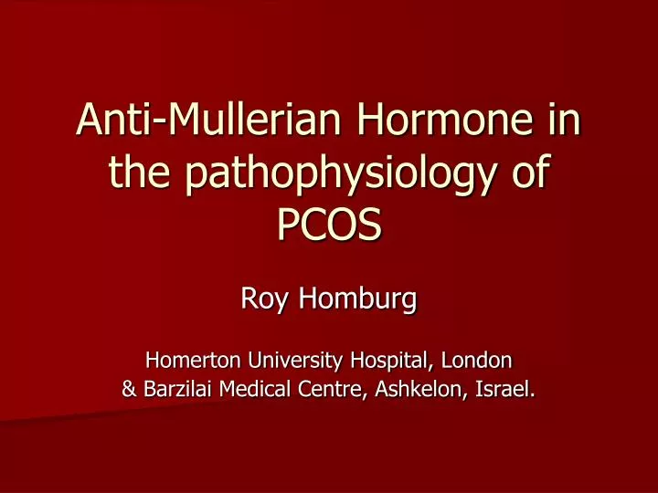 anti mullerian hormone in the pathophysiology of pcos