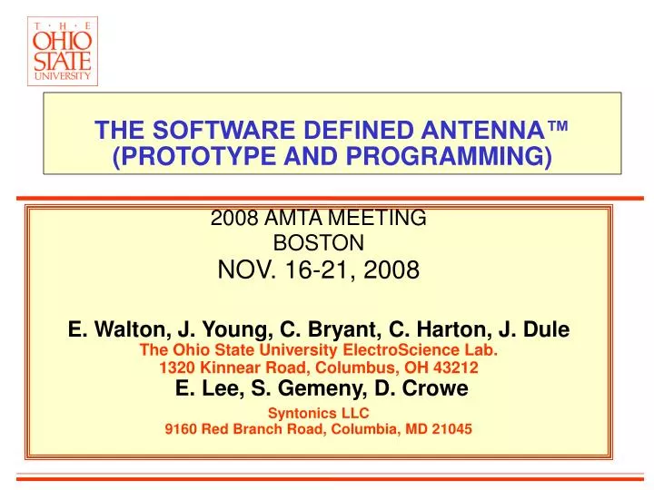 the software defined antenna prototype and programming