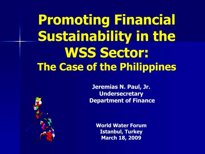 promoting financial sustainability in the wss sector the case of the philippines