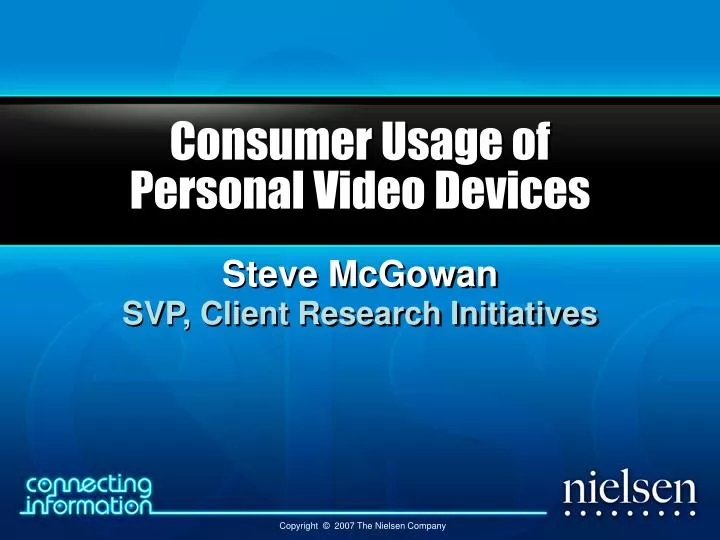consumer usage of personal video devices