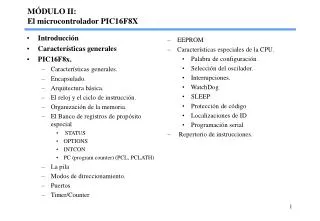 m dulo ii el microcontrolador pic16f8x