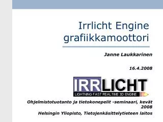 irrlicht engine grafiikkamoottori