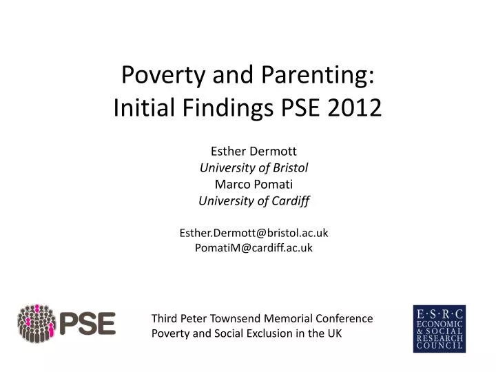 poverty and parenting initial findings pse 2012