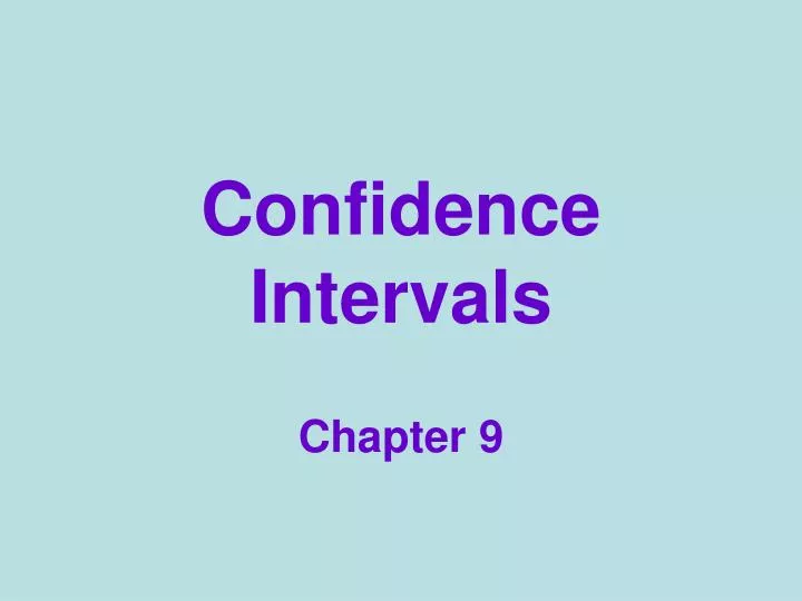 confidence intervals