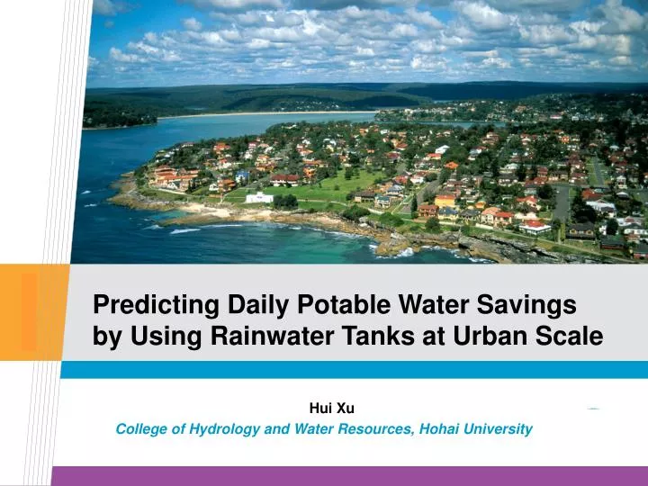 predicting daily potable water savings by using rainwater tanks at urban scale