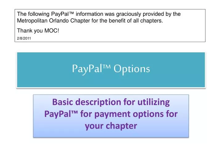 paypal options