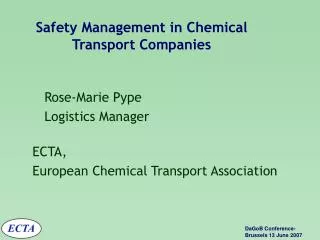 Safety Management in Chemical Transport Companies