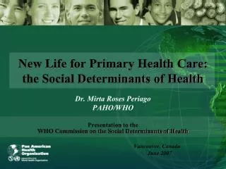 New Life for Primary Health Care: the Social Determinants of Health