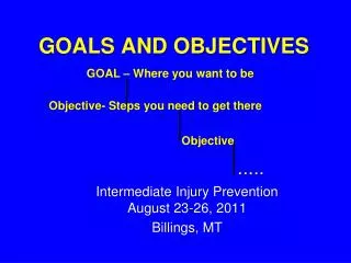 GOALS AND OBJECTIVES