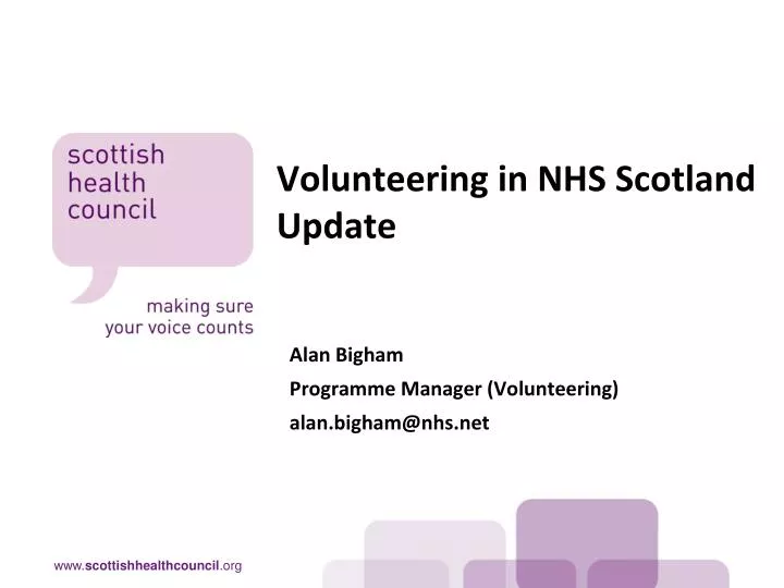 volunteering in nhs scotland update
