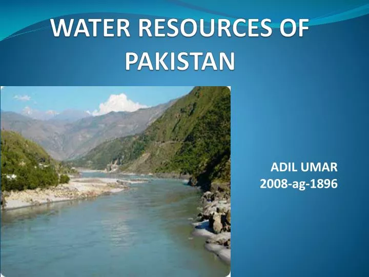 water resources of pakistan