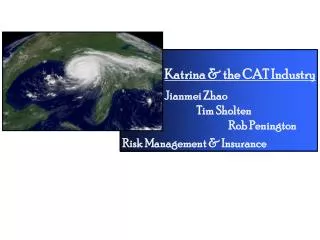 Katrina &amp; the CAT Industry Jianmei Zhao 	Tim Sholten 		Rob Penington