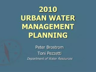2010 URBAN WATER MANAGEMENT PLANNING