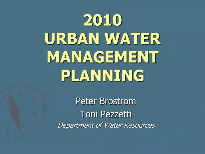 2010 urban water management planning