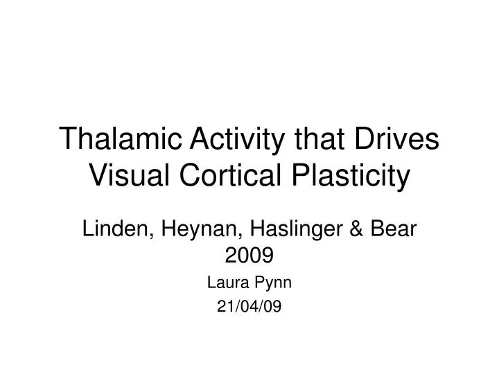 thalamic activity that drives visual cortical plasticity