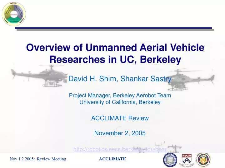 overview of unmanned aerial vehicle researches in uc berkeley