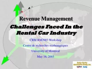Challenges Faced In the Rental Car Industry