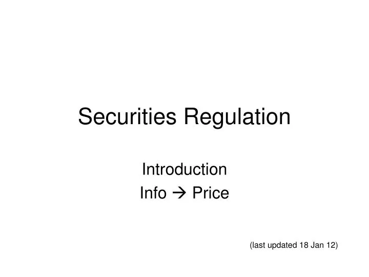 securities regulation
