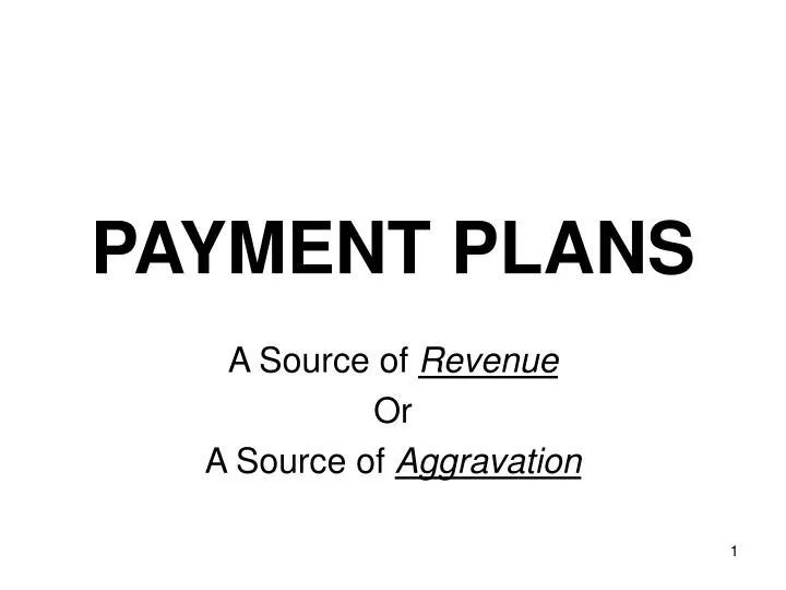 payment plans