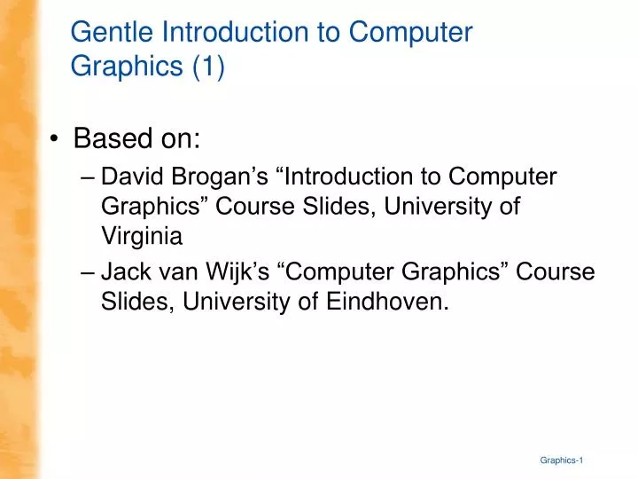 gentle introduction to computer graphics 1