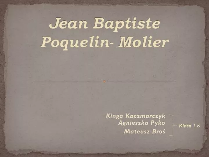 jean baptiste poquelin molier