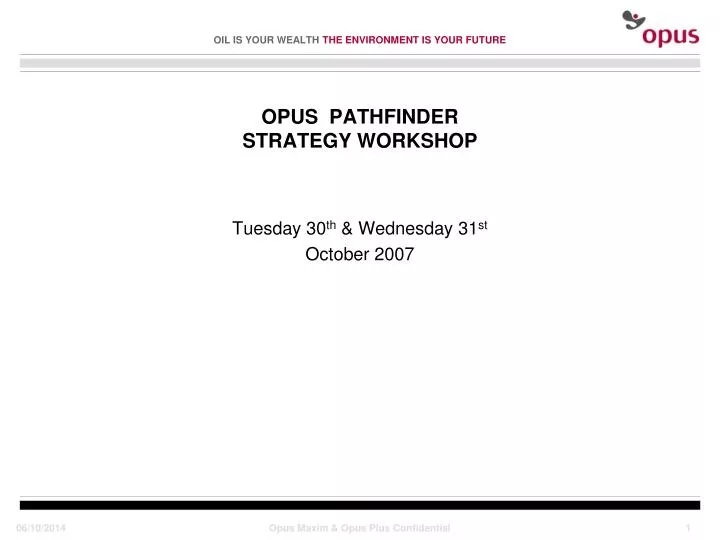 opus pathfinder strategy workshop