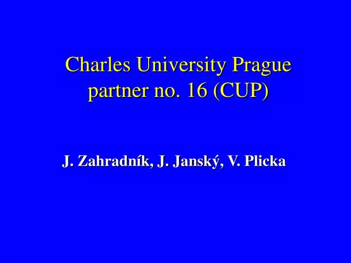 charles university prague partner no 16 cup