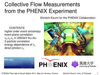 Collective Flow Measurements from the PHENIX Experiment