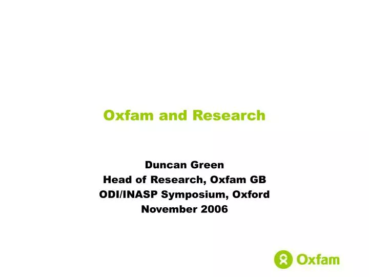 oxfam and research