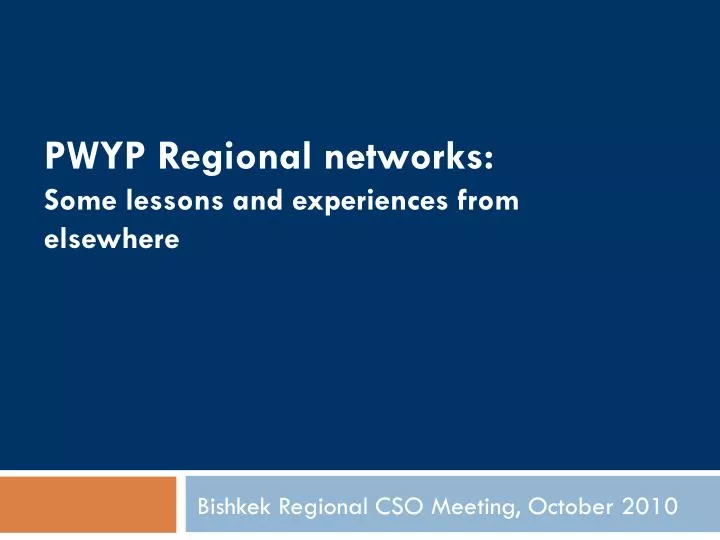 pwyp regional networks some lessons and experiences from elsewhere