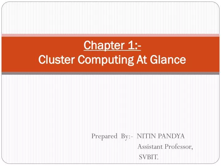 chapter 1 cluster computing at glance