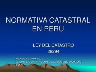 normativa catastral en peru