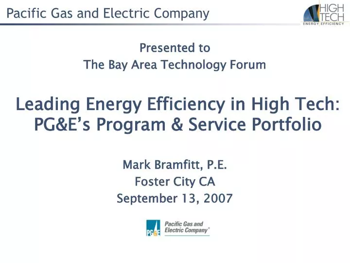 leading energy efficiency in high tech pg e s program service portfolio