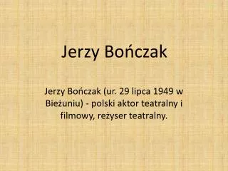 jerzy bo czak