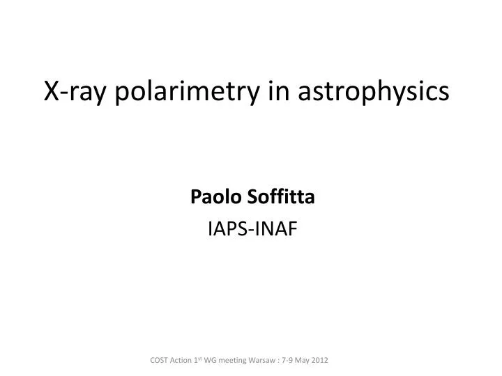 x ray polarimetry in astrophysics